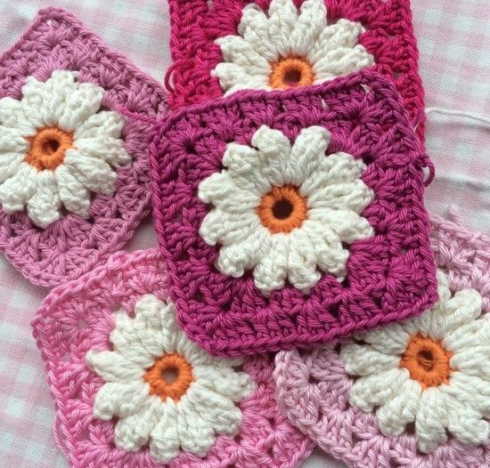 Pattern Daisy Granny Square Crochet