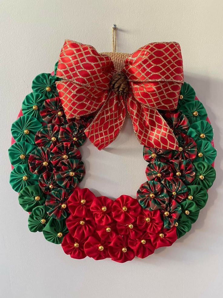 Handmade fabric wreath