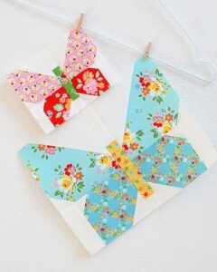 butterflies in fabric scraps