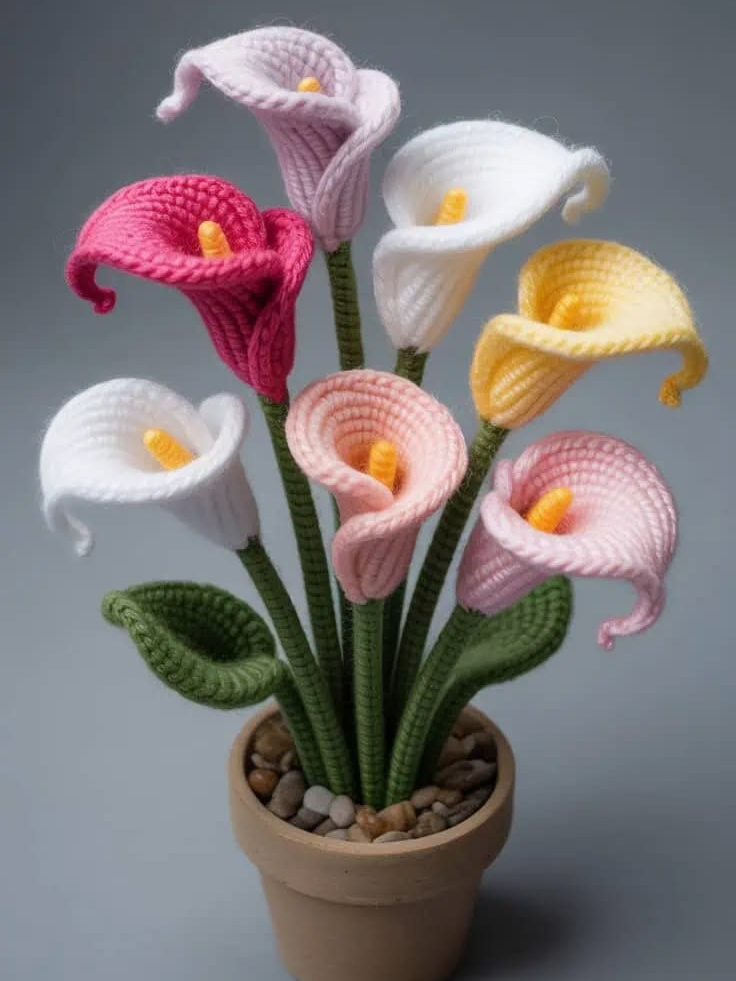 Crocheting lilies step by step